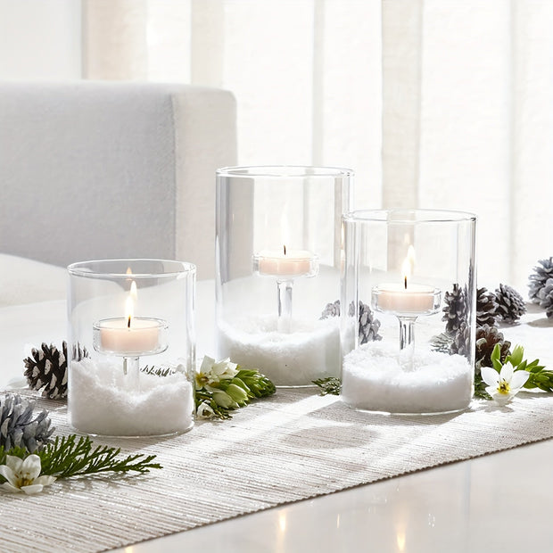 PureLight - Trio of Transparent Candle Holders for Elegant Tables