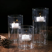 PureLight - Trio of Transparent Candle Holders for Elegant Tables