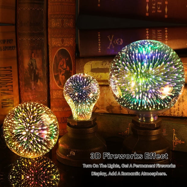 BrightGlow - Sparkling 3D Firework Edison Bulb