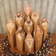 LumaGlory - 9-Piece Nativity Tree Statue Set