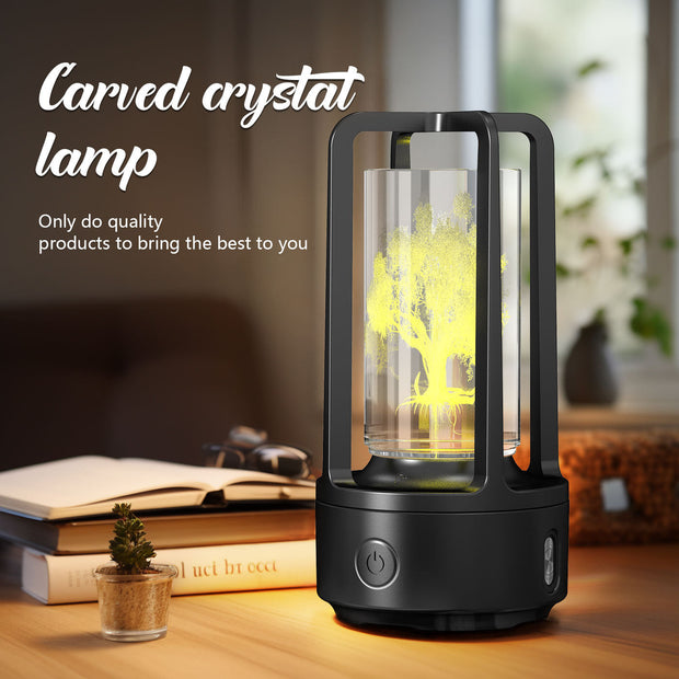 LumiTune – Elegant Crystal Lamp with Wireless Speaker