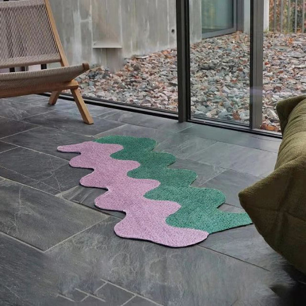 GlowWeave - Modern Color-Block Cotton-Polyester Carpet