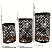 StylishFlame - 3-Piece Iron Candle Holders