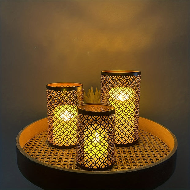 StylishFlame - 3-Piece Iron Candle Holders