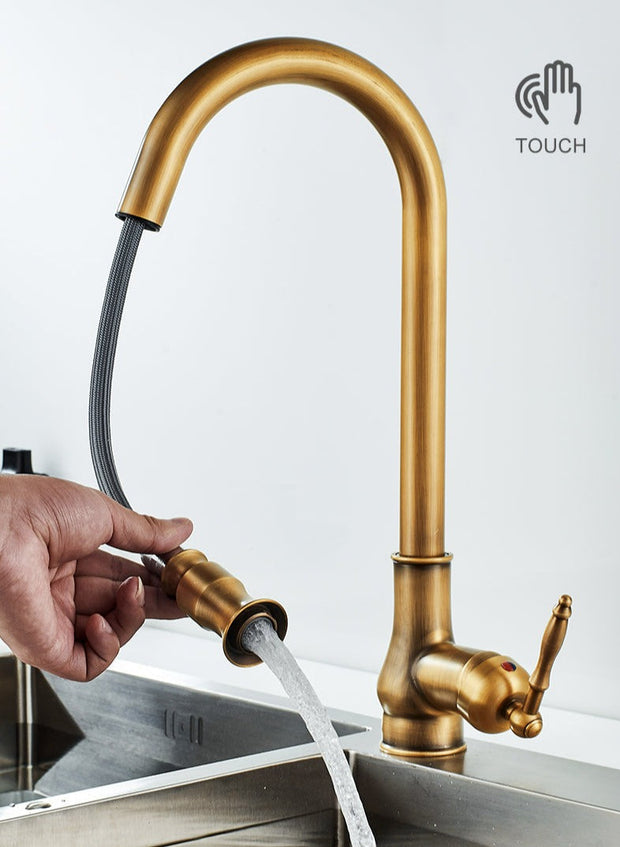 BronzeFlow – Antique Touch Control Kitchen Faucet