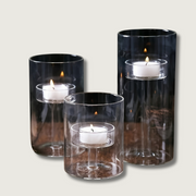 PureLight - Trio of Transparent Candle Holders for Elegant Tables