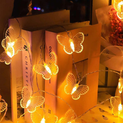 FlutterGlow – 20-LED Butterfly & Dragonfly Fairy Lights