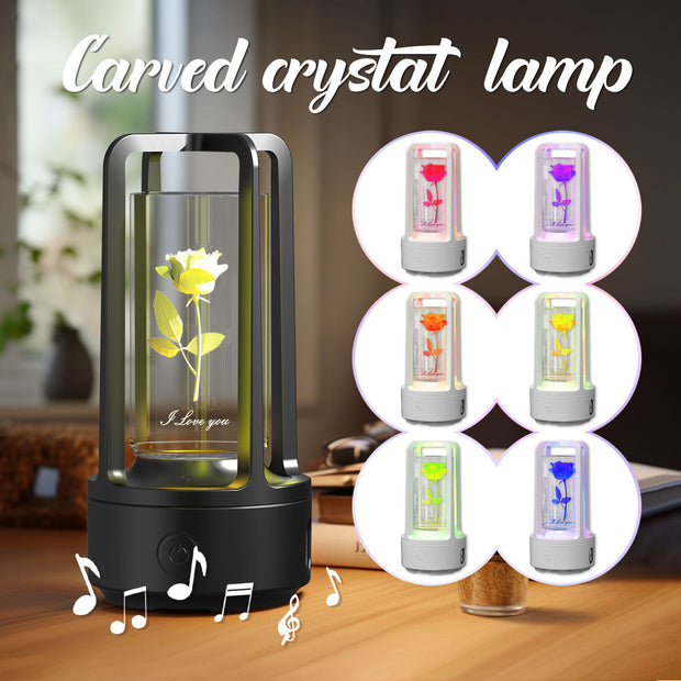 LumiTune – Elegant Crystal Lamp with Wireless Speaker