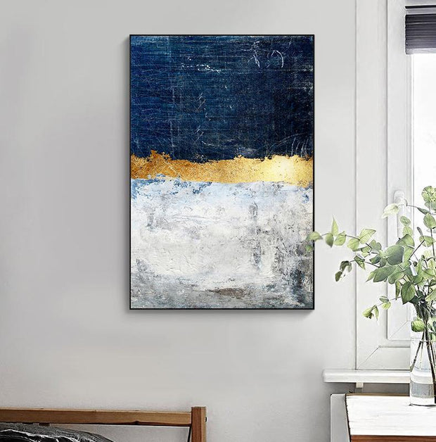 MidnightTide – A Sophisticated Dark Blue Art Piece